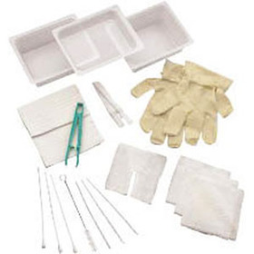Complete Tracheostomy Cleaning Tray with 2 Vinyl Latex Gloves