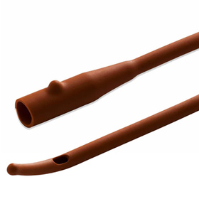 BARDIA Coude Red Rubber Urethral Catheter 12 Fr, 16"