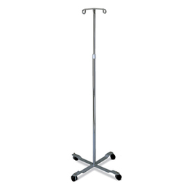 Standard IV Pole with 2 Hooks and 4 Caster Large 18"