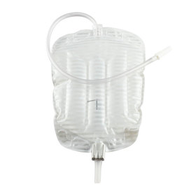 Security+ Sterile Contoured Leg Bag with Anti-Reflux Valve, Tubing and Fabric Straps, 21 oz.