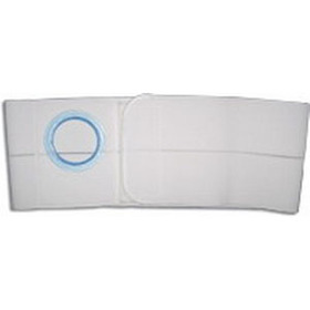 6" Left, White, Regular Elastic, Flat Panel Belt, Medium, 2-1/4" Opening Placed 1" From Bottom