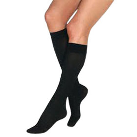 Men's CasualWear Knee-High, 20-30 mmHg, Closed Toe, Large, Black