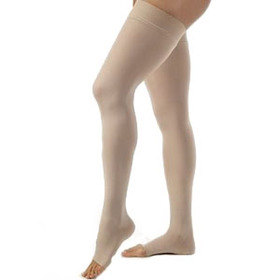 Opaque Thigh High Petite,20-30,Open Toe,Xlg,Nat'L