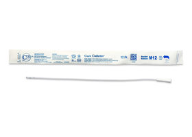 Cure Catheter Uncoated, Single, Male, 16" Straight Tip, 12 FR