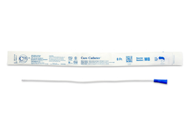 Cure Catheter Uncoated, Single, Male, 16" Straight Tip, 8 FR