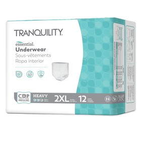 Tranquility Essential Underwear - Heavy, 2XL/Bariatric, 62" - 80", 250+ lbs