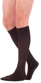 186C Casual Cotton Calf, 15-20mmHg, Men's, Size B, Black
